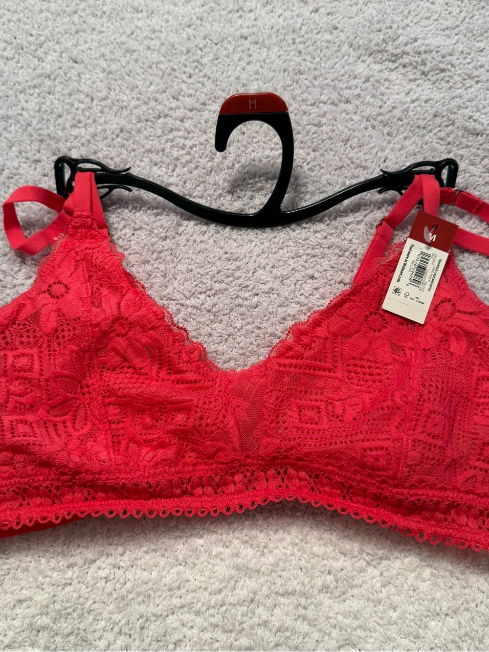 No Boundaries Bright Red Lace Bralette